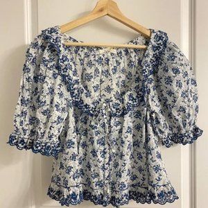 NWT Doen Lazuli Top Songbird Toile size S